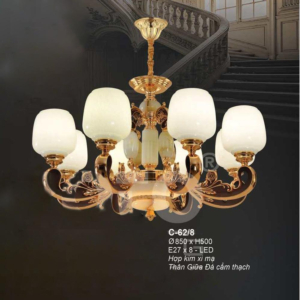 Đèn chùm cổ điển thân giữa đá cẩm thạch C-62/8
