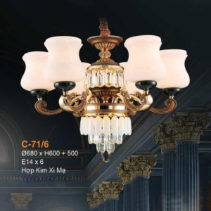 Đèn chùm cổ điển hợp kim xi mạ C-71/6