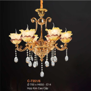 Đèn chùm hợp kim đá C-7351/6