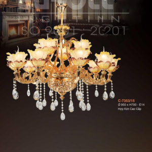 Đèn chùm hợp kim đá C-7353/15