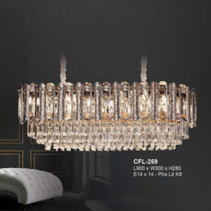 Đèn thả thẻ pha lê K9 thân hợp kim CFL-259