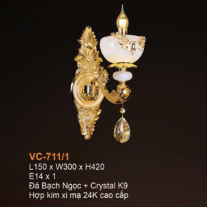 Đèn tường đá bạch ngọc pha lê K9 VC-711/1