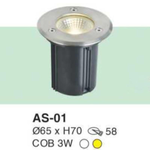 Đèn âm sàn mặt inox 304 ánh sáng vàng AS-01-ASV