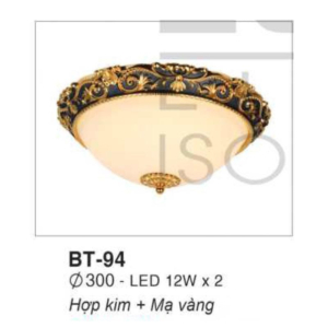 Đèn ốp trần cổ điển mạ vàng BT-94