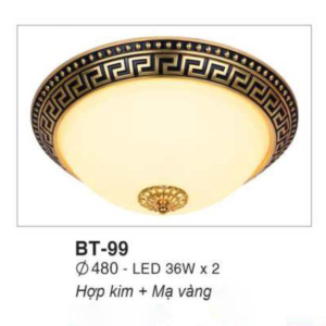 Đèn ốp trần cổ điển mạ vàng BT-99