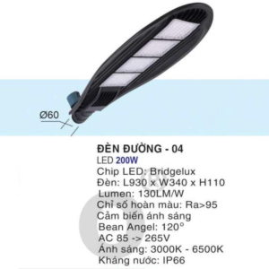 Đèn đường siêu sáng cảm biến ánh sáng DD-04-AST