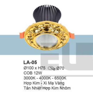 Đèn âm trần cổ điển xi mạ vàng ánh sáng trung tính LA-05-ASTT