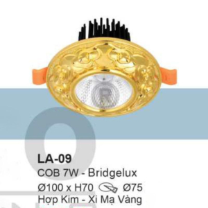 Đèn âm trần cổ điển xi mạ vàng LA-09