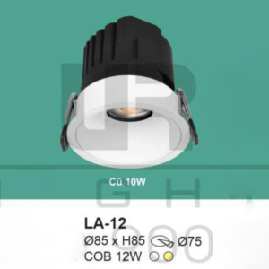 Đèn âm trần chống chói mắt ánh sáng vàng LA-12-ASV