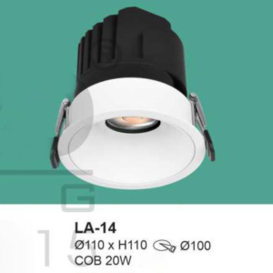 Đèn âm trần chống chói mắt ánh sáng vàng LA-14-ASV