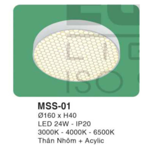 Đèn ốp trần siêu sáng tổ ong chống chói MSS-01