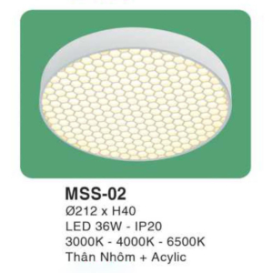 Đèn ốp trần siêu sáng tổ ong chống chói MSS-02
