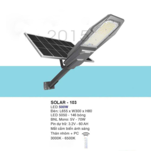 Đèn đường năng lượng mặt trời siêu sáng SOLAR-103-AST