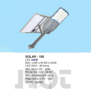 Đèn đường năng lượng mặt trời siêu sáng SOLAR-105-ASV