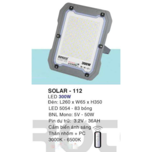 Đèn pha năng lượng mặt trời cảm biến ánh áng SOLAR-112-AST