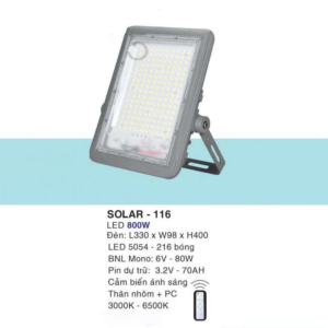 Đèn pha năng lượng mặt trời cảm biến ánh áng SOLAR-116-AST