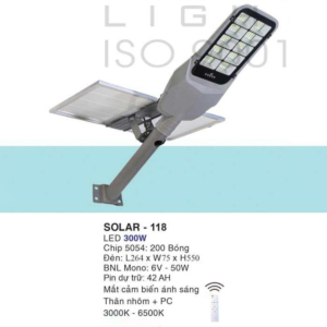 Đèn đường năng lượng mặt trời siêu sáng SOLAR-118-AST