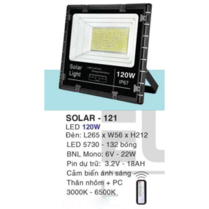 Đèn pha năng lượng mặt trời cảm biến ánh áng SOLAR-121-AST
