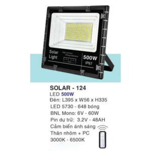 Đèn pha năng lượng mặt trời cảm biến ánh áng SOLAR-124-AST