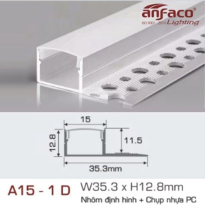 Thanh nhôm đèn LED định hình Bo Viền Cao Cấp A15-1D-1.5M