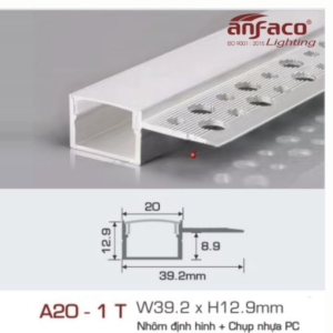 Thanh nhôm đèn LED định hình Bo Viền Cao Cấp A20-1T-1.5M