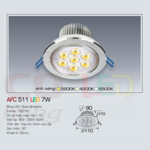 Đèn LED chiếu sáng cao cấp ánh sáng trắng AFC-511-LED-7W-AST