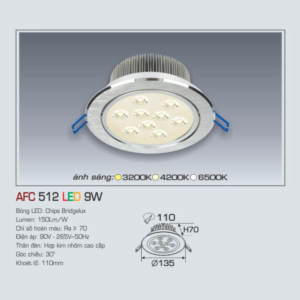 Đèn LED chiếu sáng cao cấp ánh sáng trắng AFC-512-LED-12W-AST