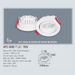 Đèn LED chiếu sáng cao cấp AFC-606-T-LED-5W-ASV