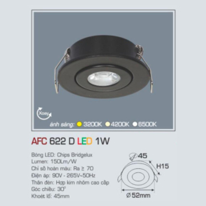 Đèn LED chiếu sáng cao cấp ánh sáng vàng AFC-622-D-LED-1W-ASV