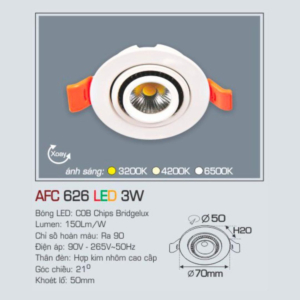 Đèn LED chiếu sáng cao cấp AFC-626-LED-3W-AST