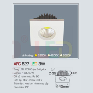 Đèn LED chiếu sáng cao cấp ánh sáng vàng AFC-627-LED-3W-ASV