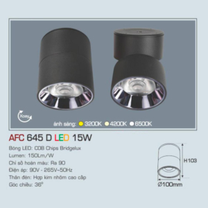 Đèn LED nổi cao cấp ánh sáng trung tính AFC-645-D-LED-15W-ASTT
