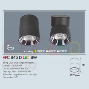 Đèn LED nổi cao cấp ánh sáng vàng AFC-645-D-LED-9W-ASV
