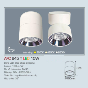 Đèn LED nổi cao cấp ánh sáng trắng AFC-645-T-LED-15W-AST
