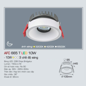 Đèn LED chiếu sáng cao cấp ánh sáng trung tính AFC-665-T-LED-10W-ASTT