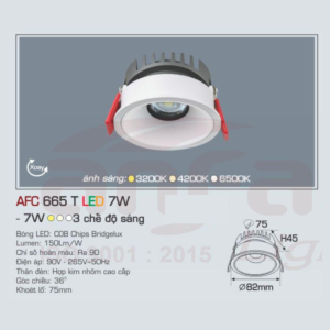 Đèn LED chiếu sáng cao cấp 3 chế độ ánh sáng AFC-665-T-LED-7W-3CD