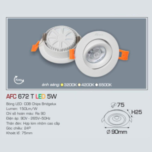 Đèn LED chiếu sáng cao cấp ánh sáng vàng AFC-672-T-LED-5W-ASV