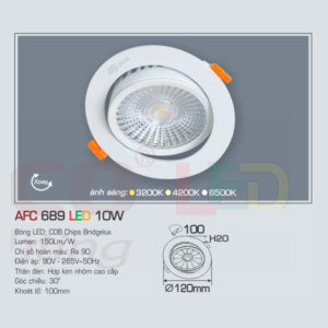 Đèn LED chiếu sáng cao cấp ánh sáng vàng AFC-689-LED-10W-ASV