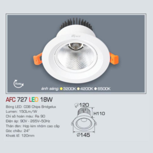 Đèn LED chiếu sáng cao cấp ánh sáng trắng AFC-727-LED-18W-AST