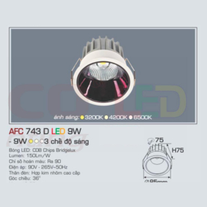 Đèn LED chiếu sáng cao cấp AFC-743-D-LED-9W-AST