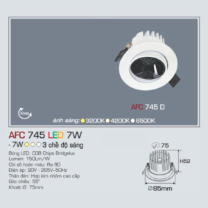 Đèn LED chiếu sáng cao cấp AFC-745-D-LED-7W-AST
