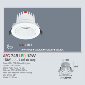 Đèn LED chiếu sáng cao cấp AFC-745-T-LED-12W-AST