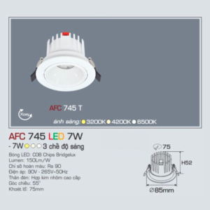 Đèn LED chiếu sáng cao cấp AFC-745-T-LED-7W-3CD