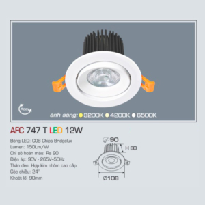 Đèn LED chiếu sáng cao cấp AFC-747-T-LED-12W-ASTT