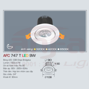 Đèn LED chiếu sáng cao cấp AFC-747-T-LED-9W-AST