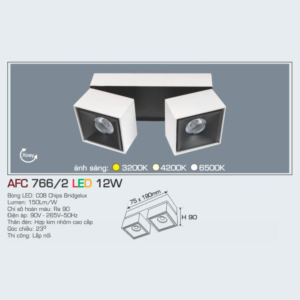 Đèn LED nổi cao cấp ánh sáng vàng AFC-766/2-LED-12W-ASV