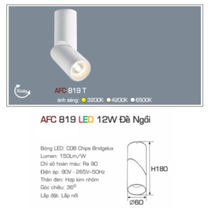 Đèn pha LED tiêu điểm cao cấp ánh sáng vàng AFC-819-T-LED-12W-ASV