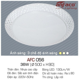 LED ốp trần nhựa cao cấp ánh sáng trắng AFC-056-LED-36W-AST
