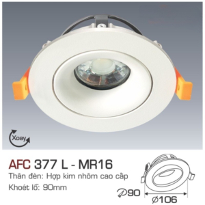 Đèn âm trần xoay góc cao cấp AFC-377-L-MR16(Không-Bóng)