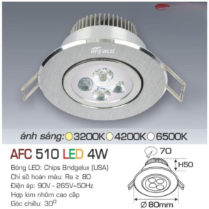 Đèn LED chiếu sáng cao cấp ánh sáng trung tính AFC-510-LED-4W-ASTT